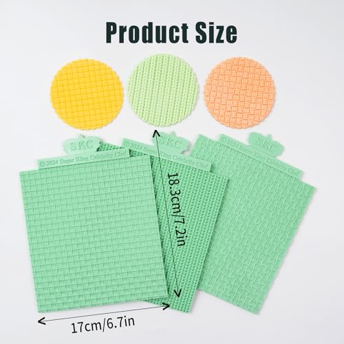 Sweater Texture Fondant Impression Mats Knit Fondant Embosser Texture Mats for Clay Cake Decorating Fondant Molds Set of 3