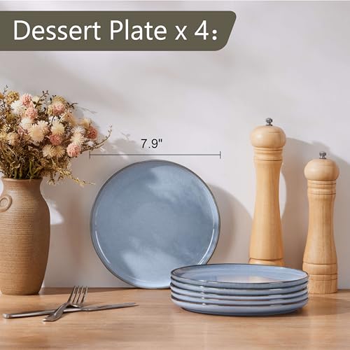 4 Piece Stoneware Dinner Plates Set
