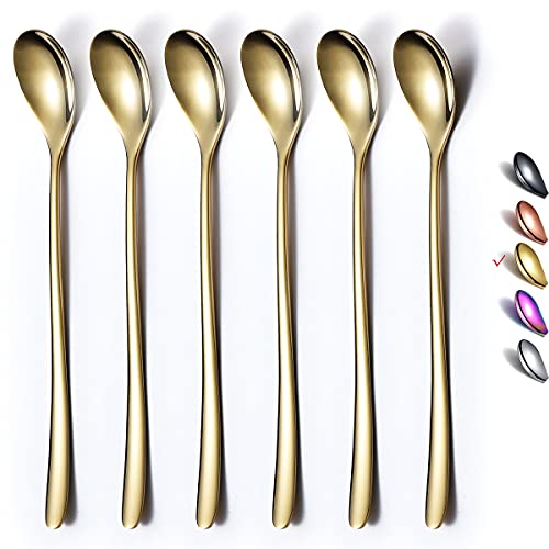 Gold Long Handle Coffee Spoons (6 Count)