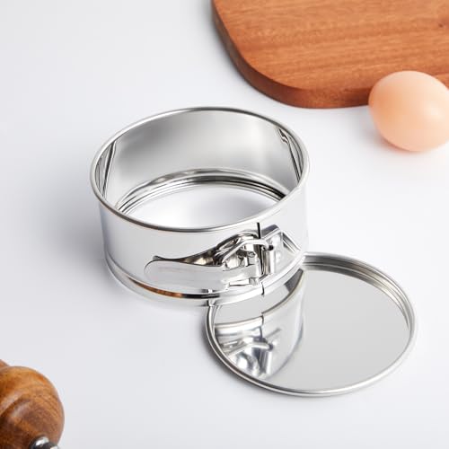 4 Pcs 4 Inch Springform Pan for Baking Mini Cheesecake Pans with Removable Bottom Nonstick Leakproof Round Cake Mold Spring Form Molds for Mini Cheesecake Pizza and Quiches (4 Count)