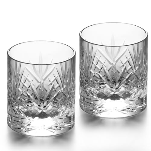 Crystal Whiskey Glasses Set of 2 Handcrafted Old Fashioned Glasses (2 Count)