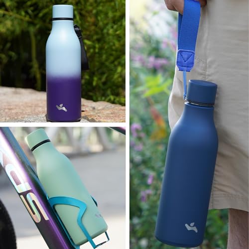 25 oz Insulated Stainless Steel Metal Water Bottle with Strap