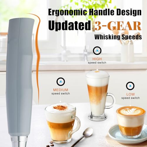 Cement Gray Milk Frother Wand for Coffee