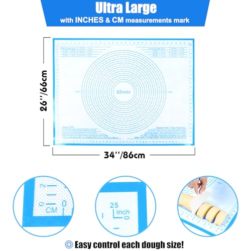 Silicone Pastry Mat 36x24 Inch Dough Mat for Baking Suitability