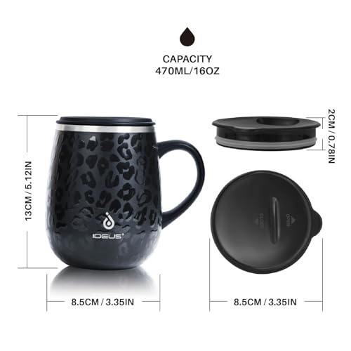 16 oz Insulated Coffee Mug with Lid and Handle