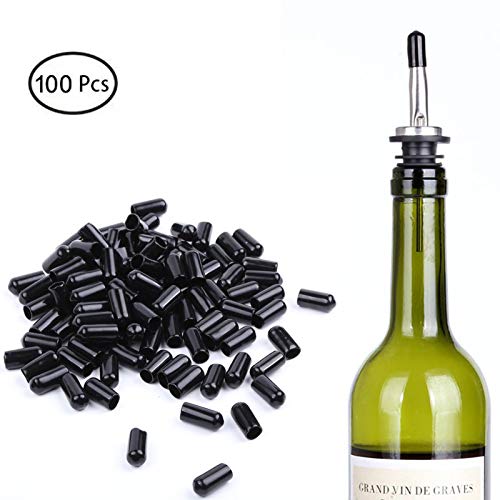 100 Pcs Pourers Dust Covers Olive Oil Liquor Bottle Pour Spout Cover Rubber Caps (100 Count)
