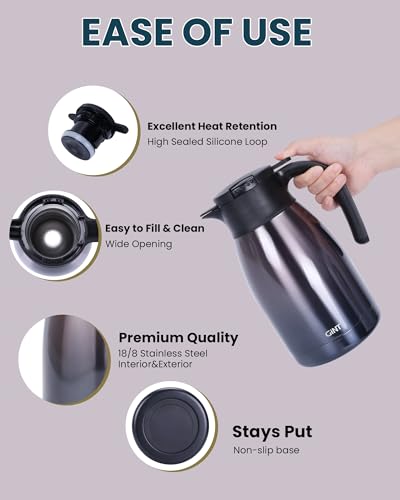 51Oz Stainless Steel Thermal Coffee Carafe with Lid