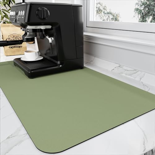 Coffee Mat Absorbent Hide Stain Rubber Backed Dish Drying Mat for Kitchen Counter
