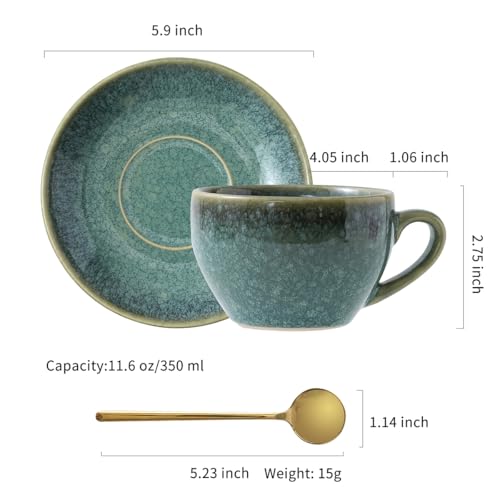 Porcelain Coffee Cup with Saucer Spoon (10 Count)