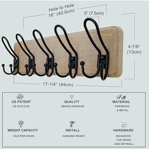 Coat Rack Wall Mounted (2 Count)