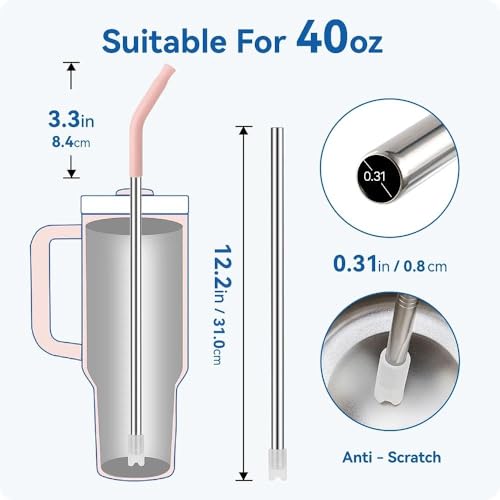 Straight Metal Straws for Stanley 40oz