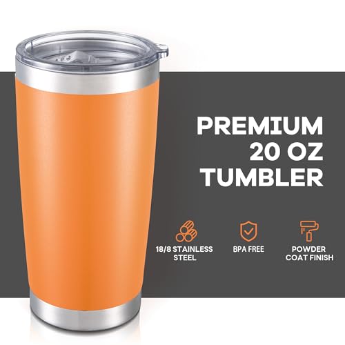 20 oz Tumbler with Lid Stainless Steel Insulated Tumblers Bulk Cups Mug (4 Count)