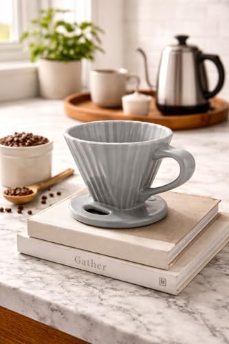 Lotus ceramic pour over coffee dripper