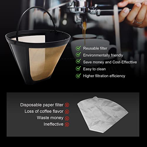 2 Pack Reusable Coffee Filters #4 for Ninja Dual Brew Coffee Maker (2 Count)