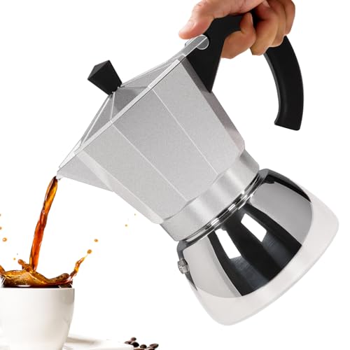 No Coating 6 Cup Aluminum and Stainless Steel Moka Pot Stovetop