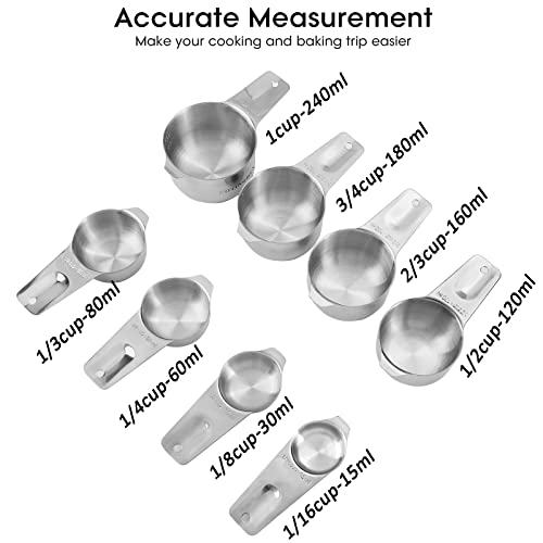 8 Pcs Stainless Steel Measuring Cups Set