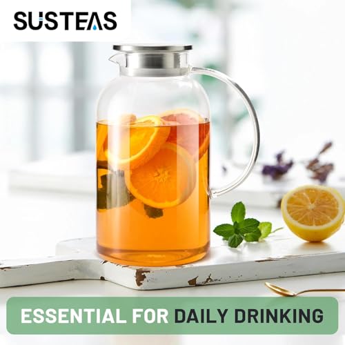 2.2 Liter 75oz Glass Pitcher with Lid