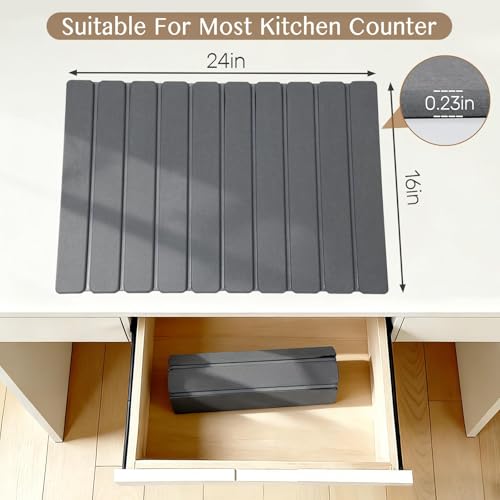 Large Stone Dish Drying Mat for Kitchen Counter (2 Count)