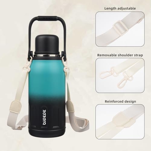 Stainless Steel Insulated Bottle with Handle & Strap