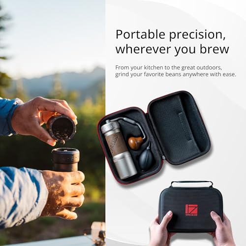 K Ultra Manual Coffee Grinder Silver with Carrying Case