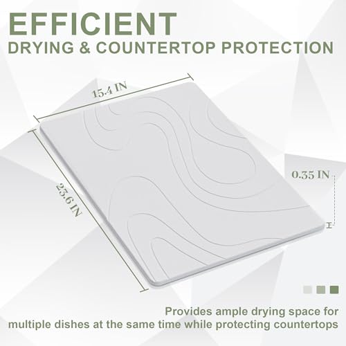 Large Stone Drying Mat for Kitchen Counter