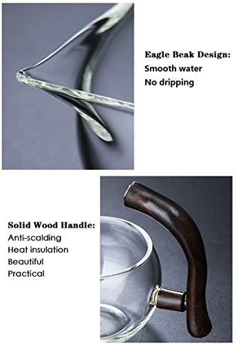 Lazy Kungfu Glass Tea Set Semi Automatic Drip Rotating with Infuser Glass Teapot Set
