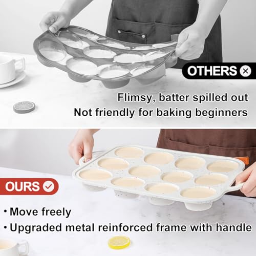 Silicone Muffin Pan with Metal Frame (2 Count)