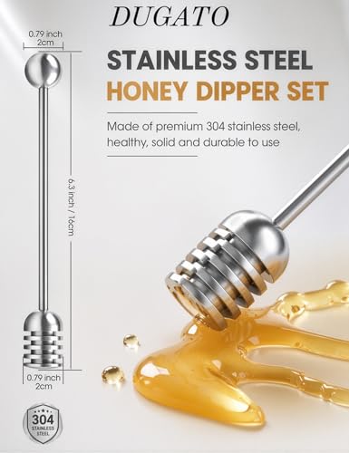 Honey Dipper 6.3 in 304 Stainless Steel Syrup Server Stick (2 Count)