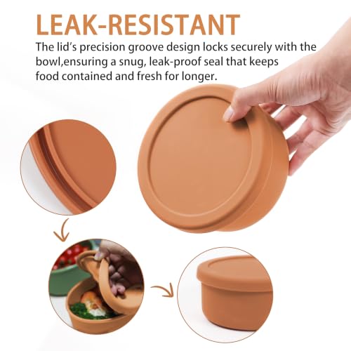 24 fl oz Adult Silicone Reusable Lunch Bento Bowl with Lid