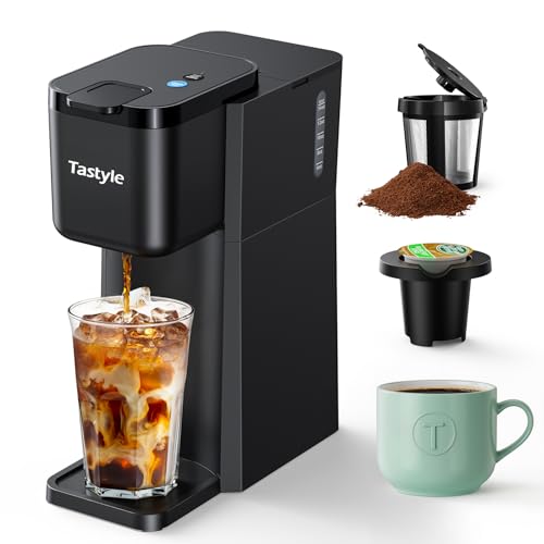 Mini Single Serve Hot and Iced Coffee Maker for K Cup and Ground