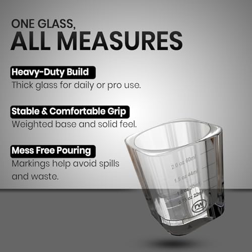 2 Oz Graduated Shot Glass Espresso Cocktail Measuring Glass Cups