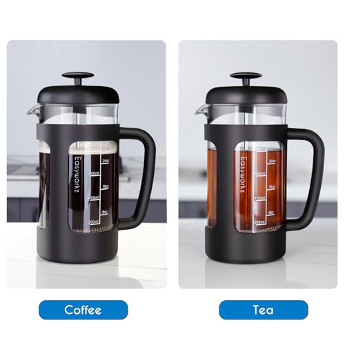 French Press 34 oz Coffee Tea Maker with Borosilicate Glass