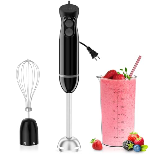 3-in-1 Immersion Blender Handheld with 2 Mixing Speed