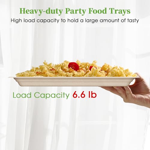 100 Pack 14 in Compostable Natural Disposable Food Crawfish Trays (100 Count)