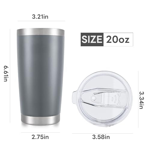 20 oz Tumbler with Lid Stainless Steel Insulated Tumblers Bulk Cups Mug (12 Count)