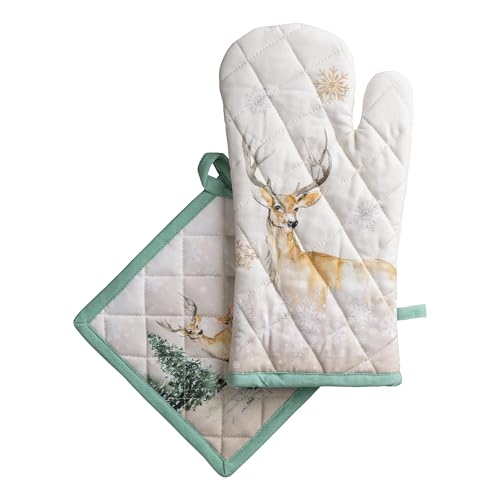 100% Cotton Oven Mitt & Pot Holder Set