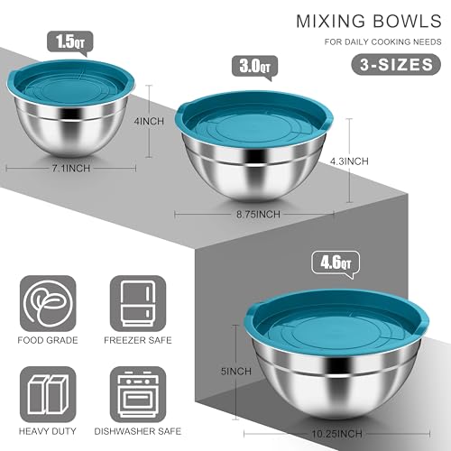 Mixing Bowls with Airtight Lids (6 Count)