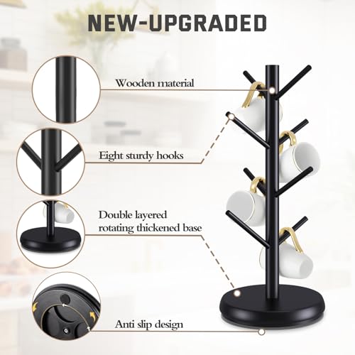 Rotating Bamboo Mug Tree
