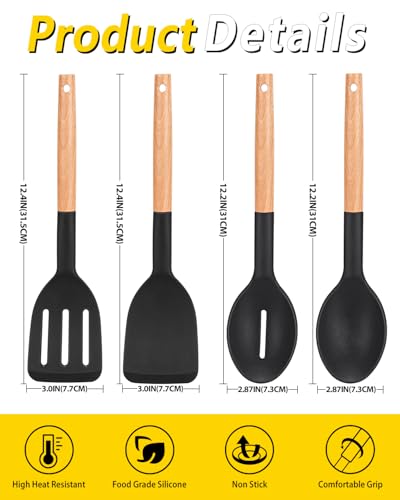 Pack of 4 Silicone Cooking Utensils Set (4 Count)