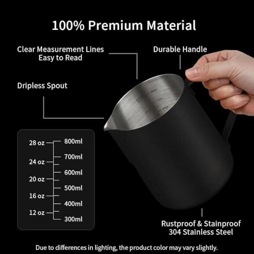 32oz Milk Frothing Pitcher Stainless Steel Espresso Steaming Jug