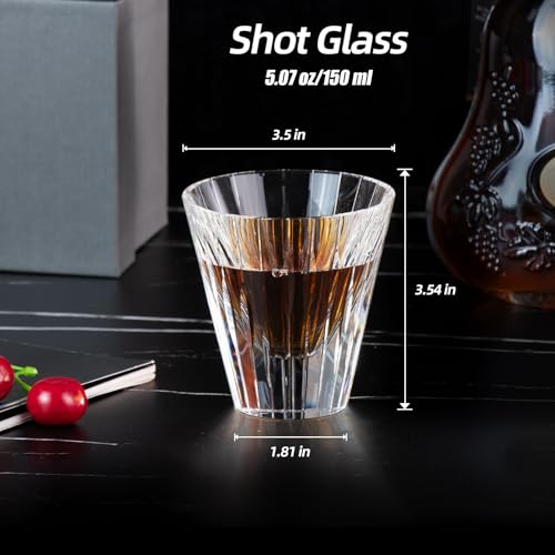 Crystal Whiskey Glasses Set of 2 Hand Blown Old Fashioned Glasses (2 Count)
