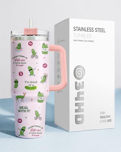 Funny Pickle Cute Big Dill Pun 40 oz Tumbler with Handle