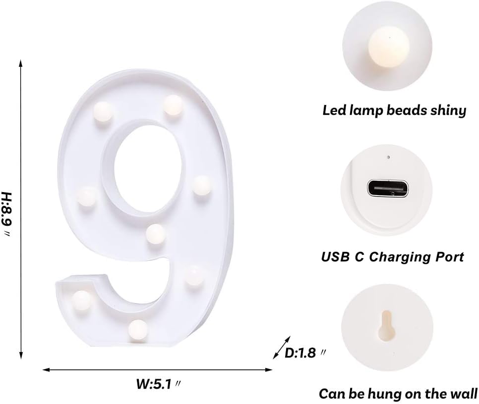 Rechargeable LED Letter Lights Sign Marquee Light Up Letters Sign for Night Light Wedding