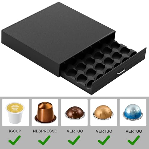 K Cup Holder Drawer 30 Pods Capacity Coffee Pod Holder Black