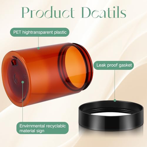 4 Pcs Plastic Jars Wide Mouth with Lids (4 Count)