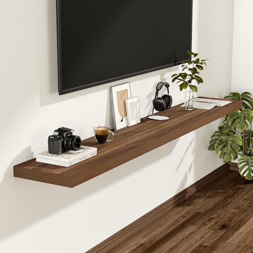 Walnut Floating Shelves 55 Inch Long (2 Count)