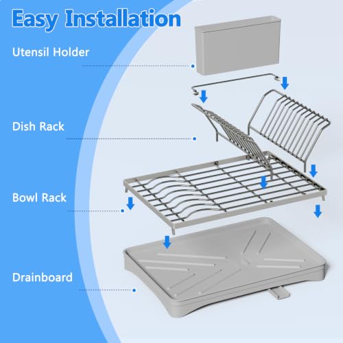 304 Stainless Steel Dish Drying Rack for Kitchen Counter