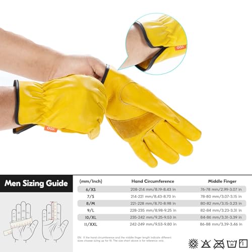 Unlined Full Leather Work Gloves (3 Count)