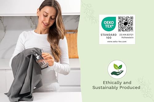 Organic Cotton Gray Tea Towels (10 Count)