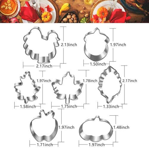 7 Pcs Mini Fall Cookie Cutter Set